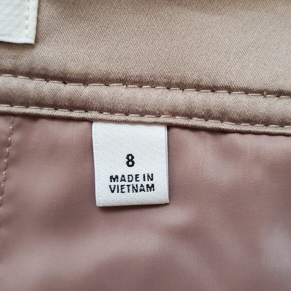 Aritzia Babaton Command Pant Vegan Leather Pants Mid-Rise Gold Camel Tan Size 8 - Picture 8 of 10